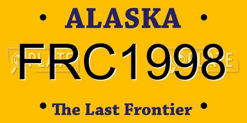 FRC1998 Alaska License Plate