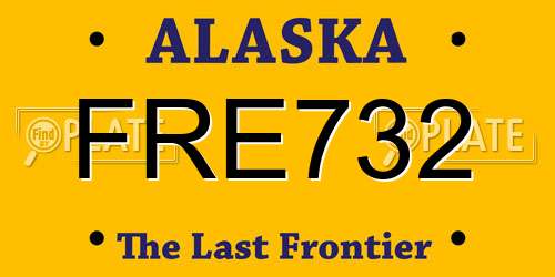 FRE732 Alaska License Plate