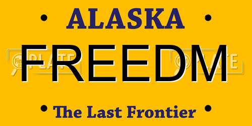 FREEDM Alaska License Plate