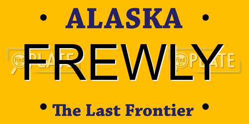 FREWLY Alaska License Plate