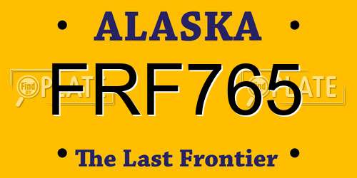 FRF765 Alaska License Plate