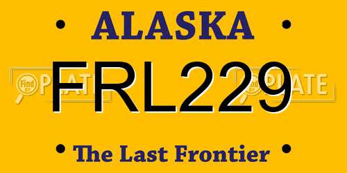 FRL229 Alaska License Plate