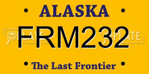 FRM232 Alaska License Plate