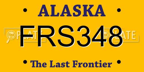 FRS348 Alaska License Plate