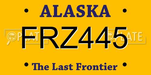 FRZ445 Alaska License Plate