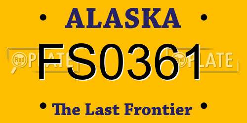 FS0361 Alaska License Plate