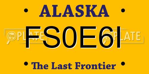 FS0E6I Alaska License Plate