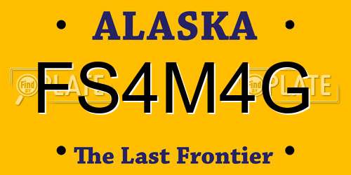FS4M4G Alaska License Plate