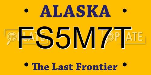 FS5M7T Alaska License Plate