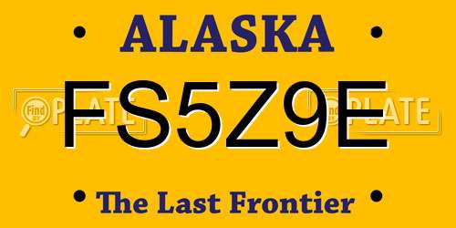 FS5Z9E Alaska License Plate