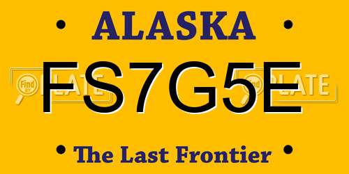 FS7G5E Alaska License Plate