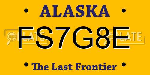 FS7G8E Alaska License Plate