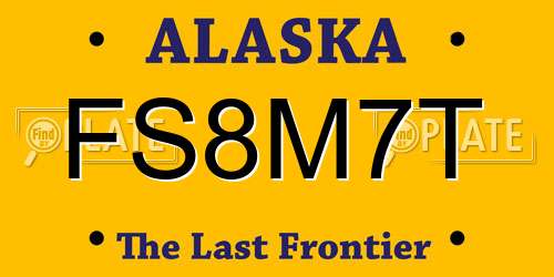 FS8M7T Alaska License Plate