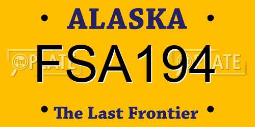 FSA194 Alaska License Plate