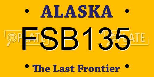FSB135 Alaska License Plate
