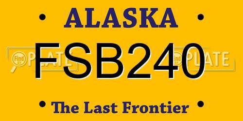FSB240 Alaska License Plate