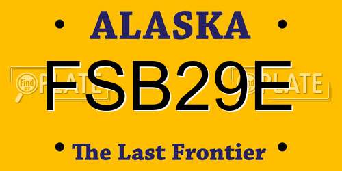 FSB29E Alaska License Plate