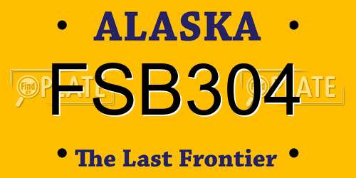 FSB304 Alaska License Plate