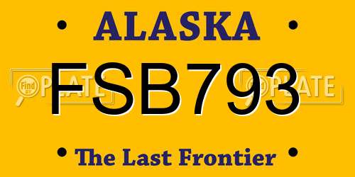 FSB793 Alaska License Plate