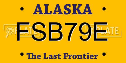 FSB79E Alaska License Plate