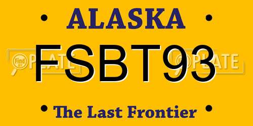FSBT93 Alaska License Plate