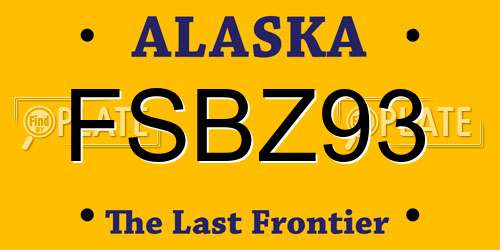 FSBZ93 Alaska License Plate