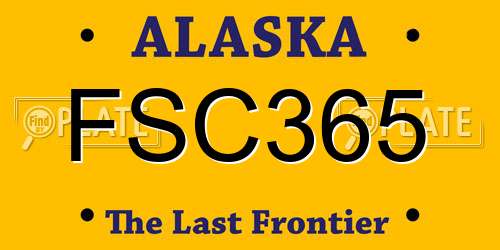 FSC365 Alaska License Plate