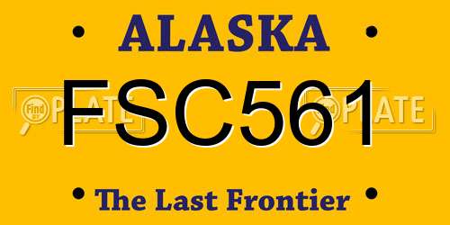 FSC561 Alaska License Plate