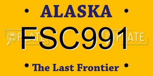 FSC991 Alaska License Plate