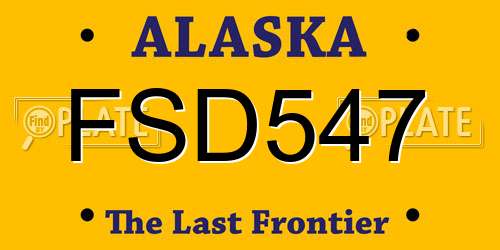 FSD547 Alaska License Plate