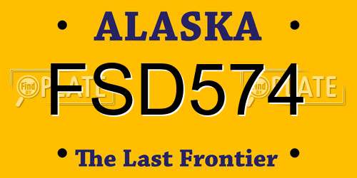 FSD574 Alaska License Plate