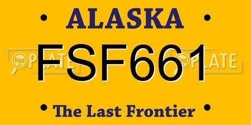 FSF661 Alaska License Plate