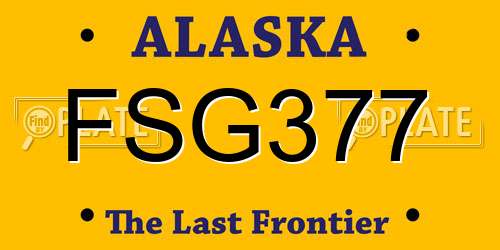 FSG377 Alaska License Plate