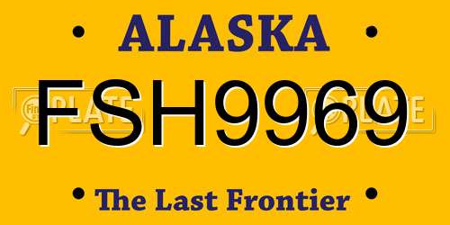 FSH9969 Alaska License Plate