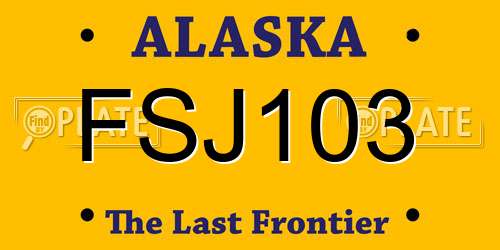 FSJ103 Alaska License Plate