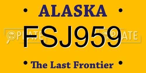 FSJ959 Alaska License Plate