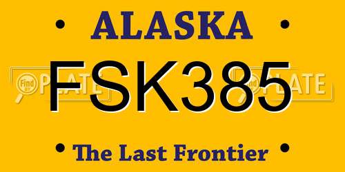 FSK385 Alaska License Plate