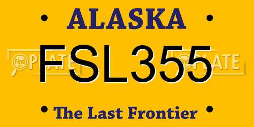 FSL355 Alaska License Plate