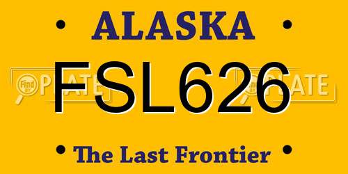 FSL626 Alaska License Plate
