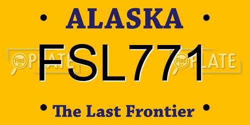 FSL771 Alaska License Plate
