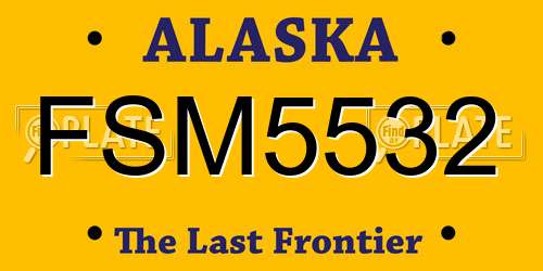 FSM5532 Alaska License Plate