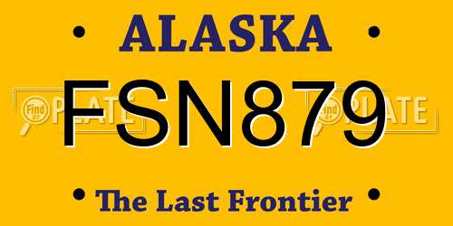 FSN879 Alaska License Plate