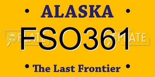 FSO361 Alaska License Plate
