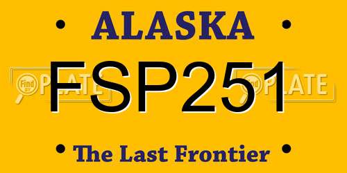 FSP251 Alaska License Plate