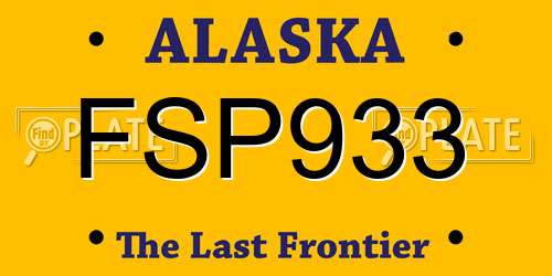 FSP933 Alaska License Plate