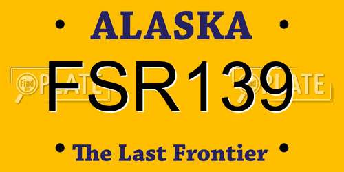 FSR139 Alaska License Plate