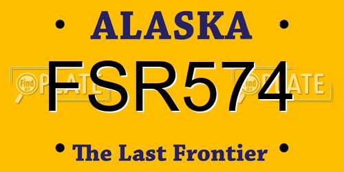 FSR574 Alaska License Plate