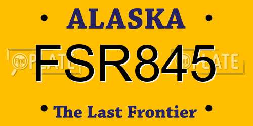 FSR845 Alaska License Plate