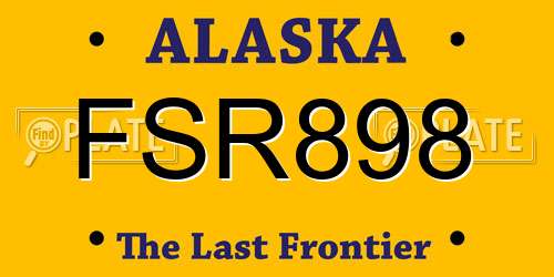 FSR898 Alaska License Plate