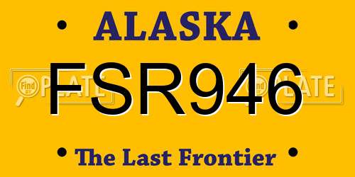FSR946 Alaska License Plate